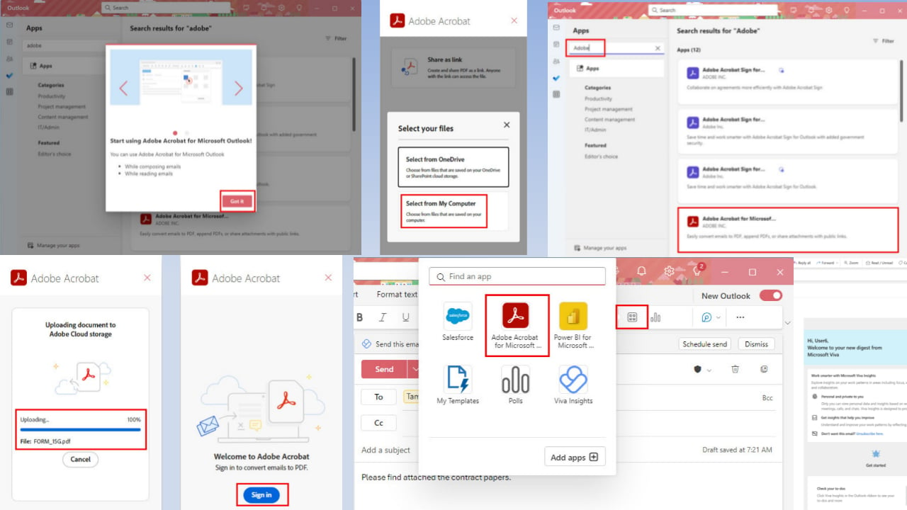 Adobe Document Cloud for Microsoft Outlook