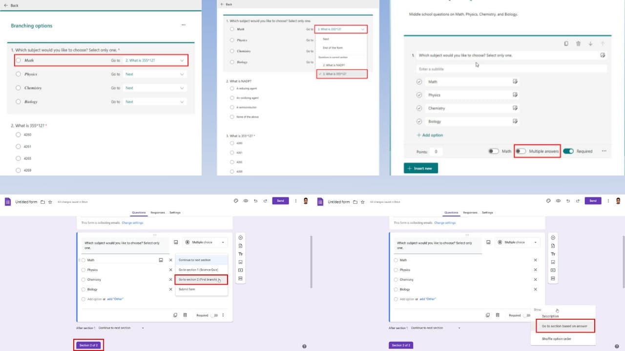 Microsoft Forms Branching Not Working