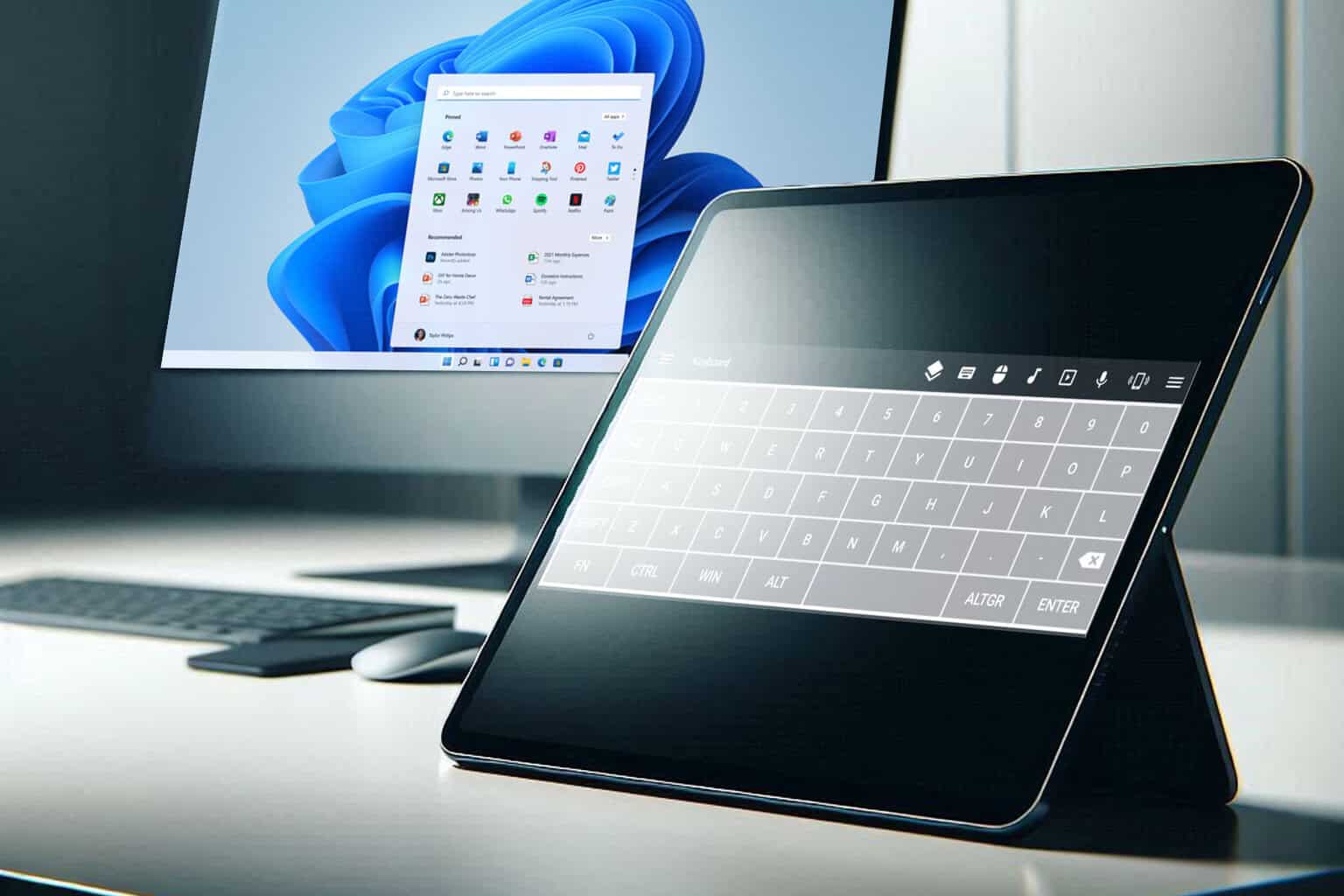 use tablet as keyboard for pc