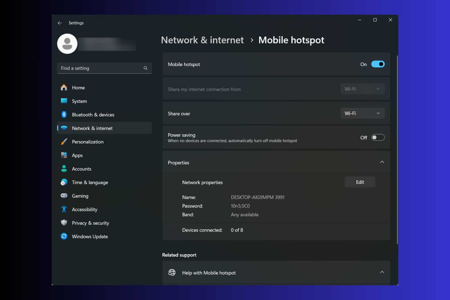 How to Keep the Windows 11 hotspot always on