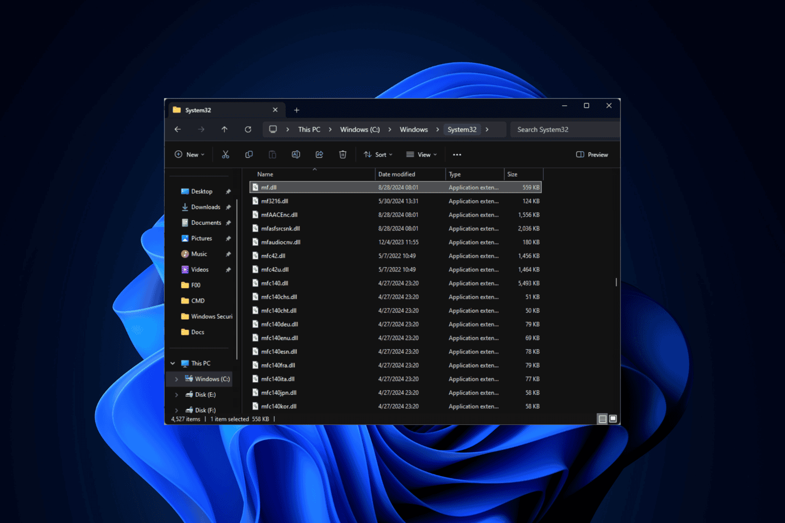 How can I fix the MF.DLL not found error?